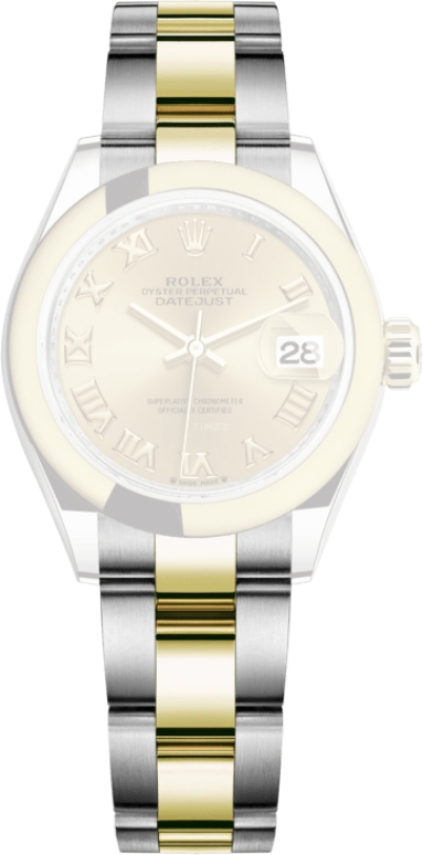 Rolex,Lady-Datejust 28mm,28mm,Yellow Gold,Oystersteel,Champagne,Automatic,Day,55hours,279163,279163-0010