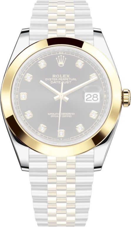 Rolex,Datejust 41 41mm,41mm,Yellow Gold,Stainless Steel,Black,Automatic,Day,70hours,126303,126303-0006