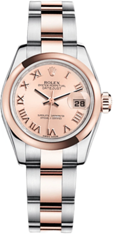 Rolex,Lady-Datejust 26mm,26mm,Rose Gold,Oystersteel,Rose Gold,Automatic,Day,48hours,179161,179161-0065