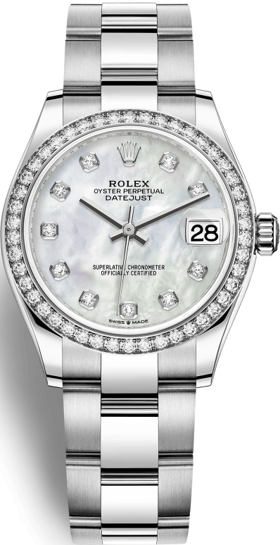 Rolex,Datejust 31 31mm,31mm,White Gold,Stainless Steel,White,Automatic,Day,55hours,278384RBR,278384RBR-0007