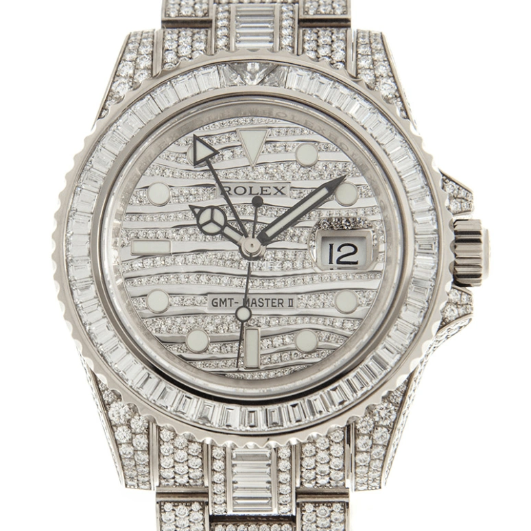 Rolex,GMT-Master II 40mm,40mm,White Gold,Silver White,Automatic,Day,Dule Time,Cristiano Ronaldo,116769TBR,116769TBR-74779B