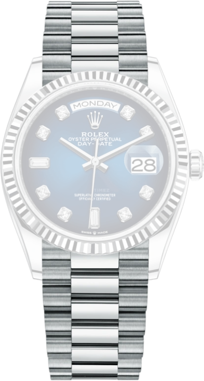 Rolex,Day-Date 36 36mm,36mm,Platinum,Blue,Automatic,Date,Day,128236,128236-0005