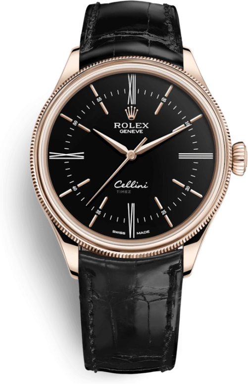 Rolex,Cellini 39mm,39mm,Everose Gold,Black,Automatic,48hours,In-house Caliber,50505,50505-0009