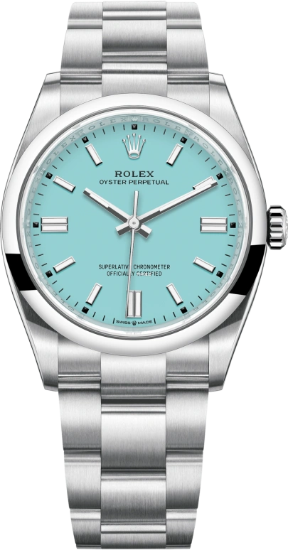 Rolex,Oyster Perpetual 36mm,36mm,Stainless Steel,Turquoise,Automatic,70hours,In-house Caliber,126000,126000-0006