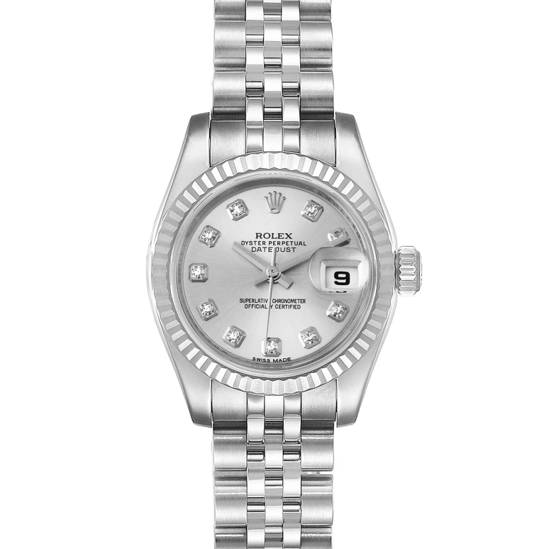 Rolex,Lady-Datejust 26mm,26mm,Stainless Steel,Silver,Automatic,Day,48hours,179174,179174-Silver