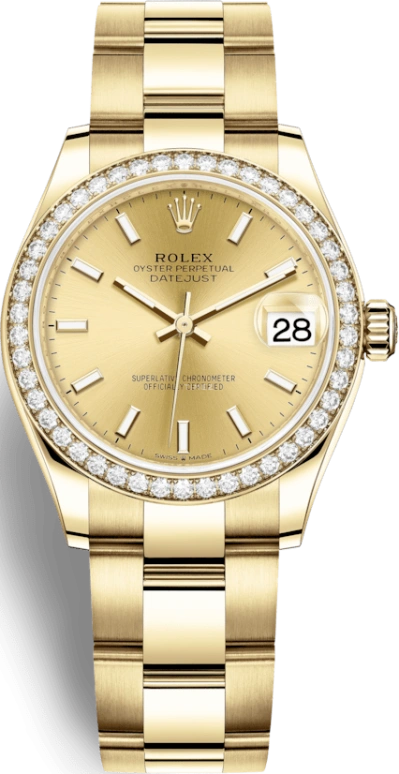 Rolex,Datejust 31 31mm,31mm,Yellow Gold,Champagne,Automatic,Day,55hours,278288RBR,278288RBR-0021
