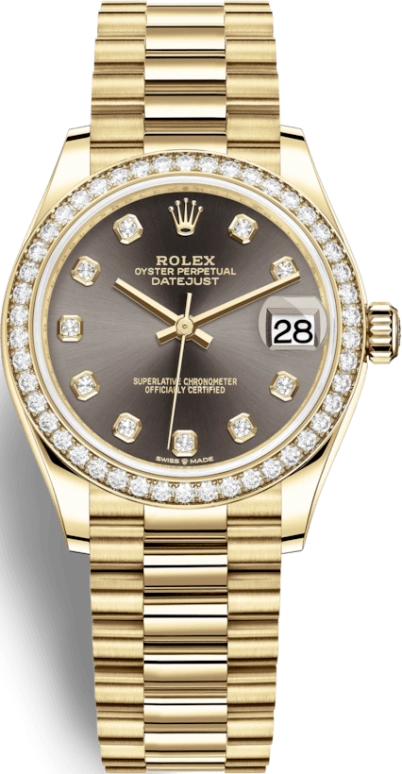 Rolex,Datejust 31 31mm,31mm,Yellow Gold,Grey,Automatic,Day,55hours,278288RBR,278288RBR-0030