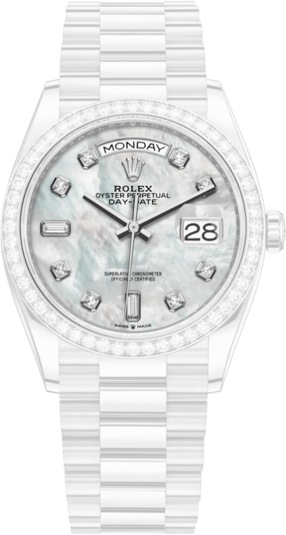 Rolex,Day-Date 36 36mm,36mm,White Gold,White,Automatic,Date,Day,128349RBR,128349RBR-0004