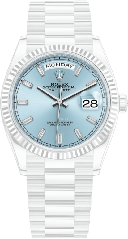 Rolex,Day-Date 36 36mm,36mm,Platinum,Ice Blue,Automatic,Date,Day,128236,128236-0009