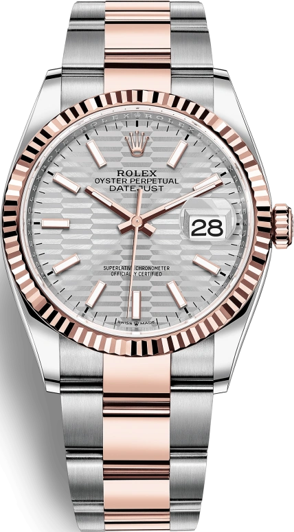 Rolex,Datejust 36 36mm,36mm,Oystersteel,Everose Gold,Silver,Automatic,Day,70hours,126231,126231-0034