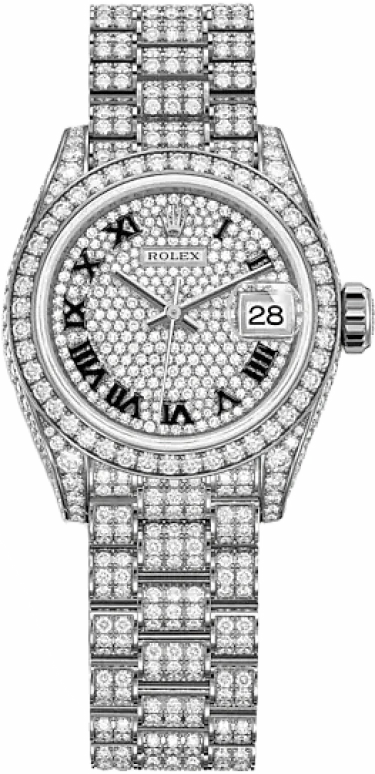 Rolex,Lady-Datejust 28mm,28mm,White Gold,Silver,Automatic,Day,55hours,279459RBR,279459RBR-0001