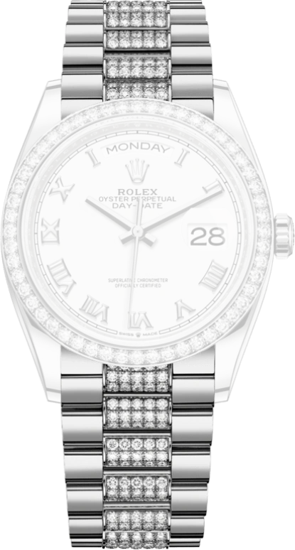 Rolex,Day-Date 36 36mm,36mm,White Gold,White,Automatic,Date,Day,128349RBR,128349RBR-0026