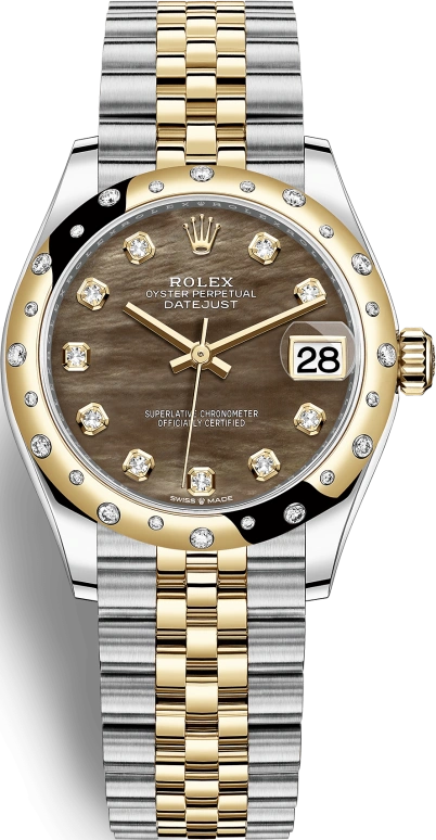 Rolex,Datejust 31 31mm,31mm,Yellow Gold,Stainless Steel,Black,Automatic,Day,55hours,278343RBR,278343RBR-0024