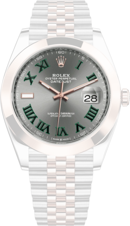 Rolex,Datejust 41 41mm,41mm,Rose Gold,Stainless Steel,Grey,Automatic,Day,70hours,126301,126301-0016