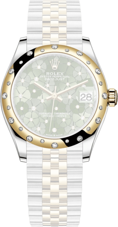 Rolex,Datejust 31 31mm,31mm,Yellow Gold,Stainless Steel,Green,Automatic,Day,55hours,278343RBR,278343RBR-0032