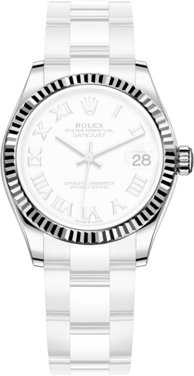 Rolex,Datejust 31 31mm,31mm,White Gold,Stainless Steel,White,Automatic,Day,55hours,278274,278274-0009