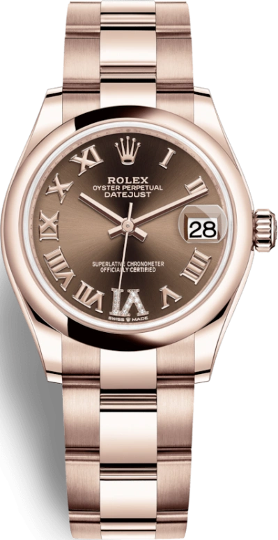 Rolex,Datejust 31 31mm,31mm,Rose Gold,Brown,Automatic,Day,55hours,278245,278245-0023
