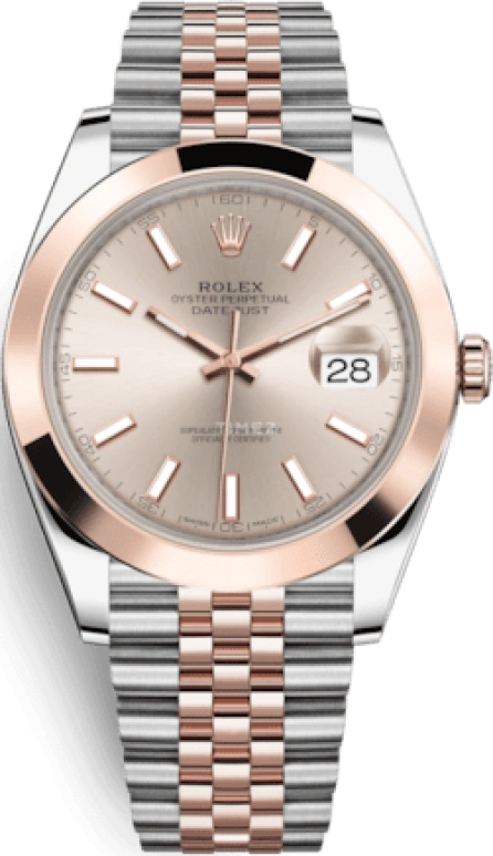 Rolex,Datejust 41 41mm,41mm,Rose Gold,Stainless Steel,Pink,Automatic,Day,70hours,126301,126301-0010
