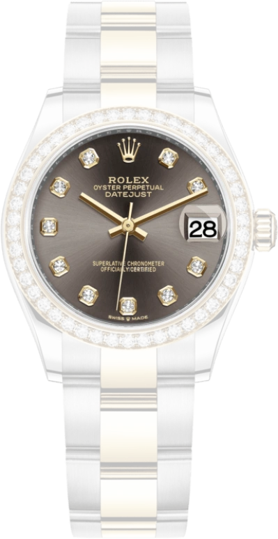 Rolex,Datejust 31 31mm,31mm,Yellow Gold,Stainless Steel,Grey,Automatic,Day,55hours,278383RBR,278383RBR-0021