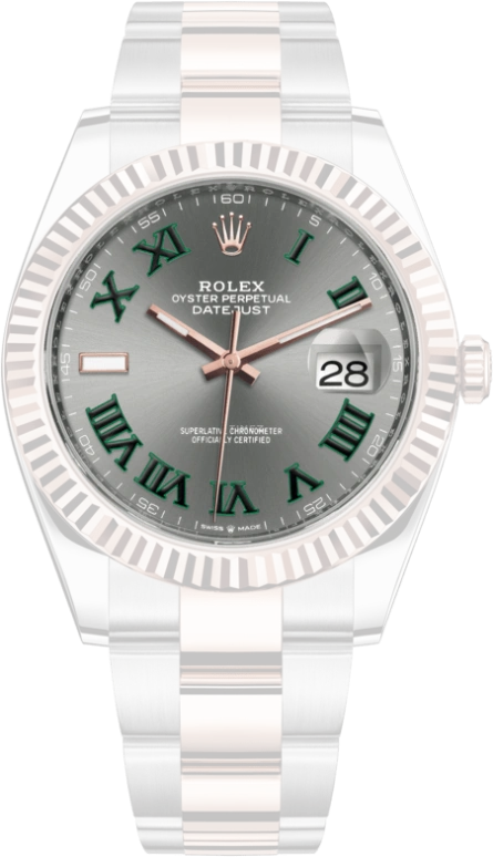 Rolex,Datejust 41 41mm,41mm,Rose Gold,Stainless Steel,Grey,Automatic,Day,70hours,126331,126331-0015