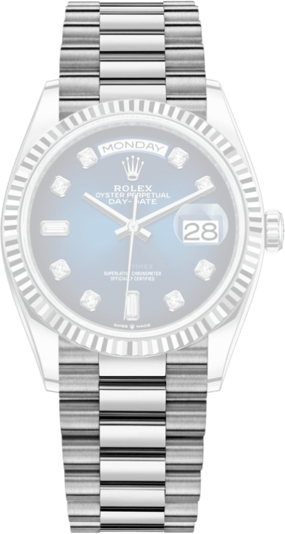 Rolex,Day-Date 36 36mm,36mm,White Gold,Blue,Automatic,Date,Day,128239,128239-0023