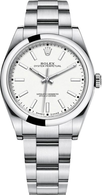 Rolex,Oyster Perpetual 39mm,39mm,Stainless Steel,White,Automatic,48hours,In-house Caliber,114300,114300-0004