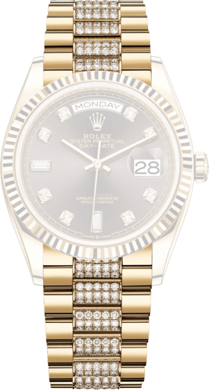 Rolex,Day-Date 36 36mm,36mm,Yellow Gold,Grey,Automatic,Date,Day,128238,128238-0024