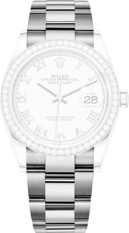 Rolex,Datejust 36 36mm,36mm,White Gold,Stainless Steel,White,Automatic,Day,70hours,126284RBR,126284RBR-0018