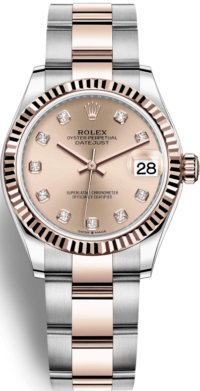 Rolex,Datejust 31 31mm,31mm,Rose Gold,Stainless Steel,Rose,Automatic,Day,55hours,278271,278271-0023