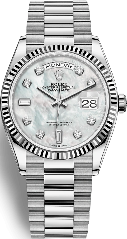 Rolex,Day-Date 36 36mm,36mm,White Gold,White,Automatic,Date,Day,128239,128239-0007