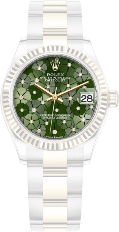Rolex,Datejust 31 31mm,31mm,Yellow Gold,Stainless Steel,Green,Automatic,Day,55hours,278273,278273-0031