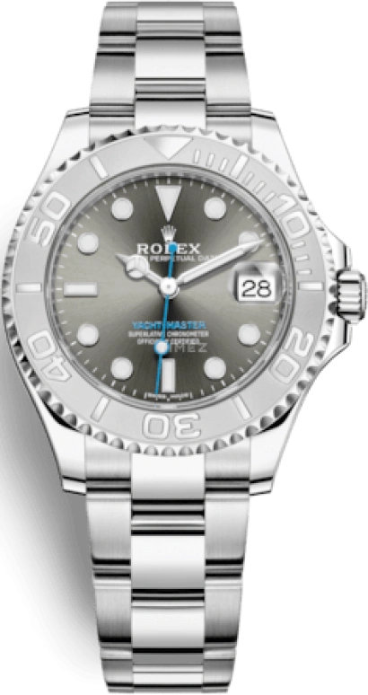 Rolex,Yacht-Master 37mm,37mm,Platinum,Stainless Steel,Grey,Automatic,Day,55hours,268622,268622-0002