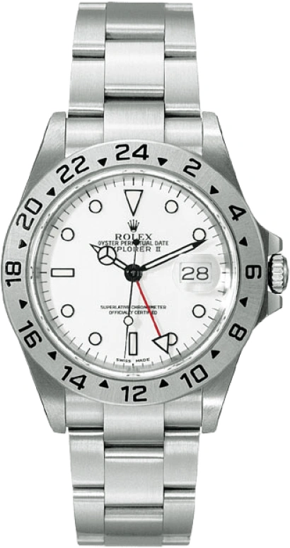 Rolex,Explorer II 40mm,40mm,Stainless Steel,White,Automatic,Day,Dule Time,16570,16570-0003