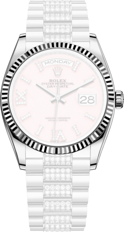 Rolex,Day-Date 36 36mm,36mm,White Gold,Pink,Automatic,Date,Day,128239,128239-0030
