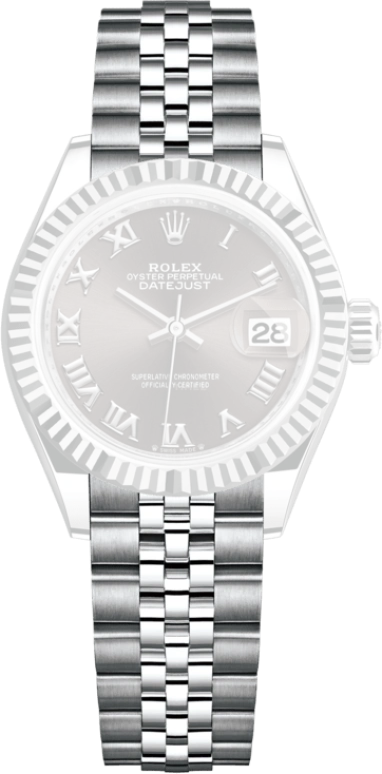 Rolex,Lady-Datejust 28mm,28mm,White Gold,Stainless Steel,Grey,Automatic,Day,55hours,279174,279174-0013