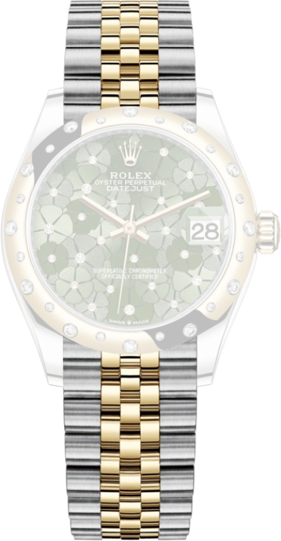 Rolex,Datejust 31 31mm,31mm,Yellow Gold,Stainless Steel,Green,Automatic,Day,55hours,278343RBR,278343RBR-0032