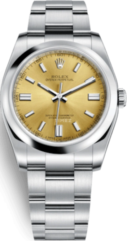 Rolex,Oyster Perpetual 36mm,36mm,Stainless Steel,Champagne,Automatic,48hours,In-house Caliber,116000,116000-0011