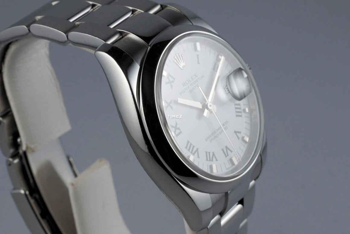 Rolex,Oyster Perpetual 34mm,34mm,Stainless Steel,White,Automatic,Day,48hours,115200 VI