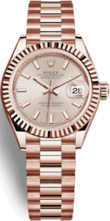Rolex,Lady-Datejust 28mm,28mm,Rose Gold,Pink,Automatic,Day,55hours,279175,279175-0001
