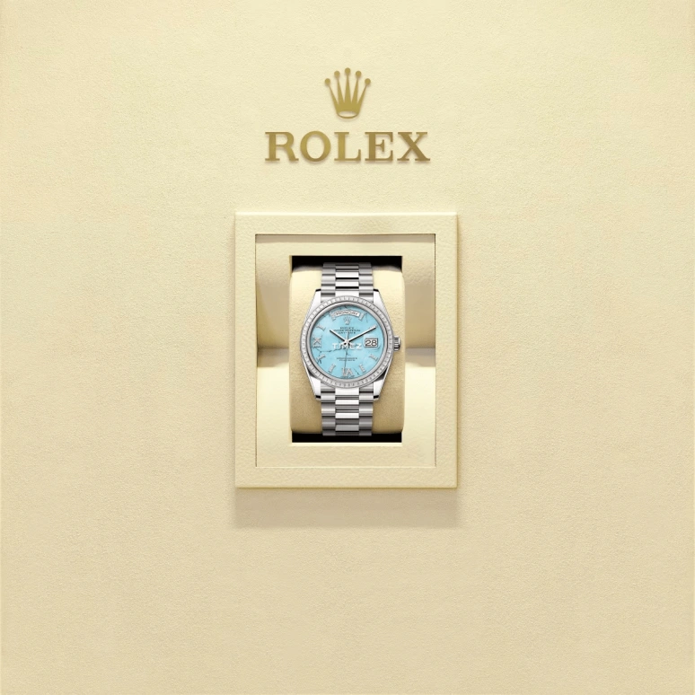 Rolex,Day-Date 36 36mm,36mm,White Gold,Blue,Automatic,Date,Day,128399TBR,128399TBR-0011