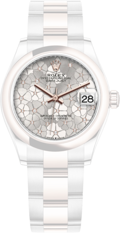 Rolex,Datejust 31 31mm,31mm,Rose Gold,Stainless Steel,Silver,Automatic,Day,55hours,278241,278241-0031