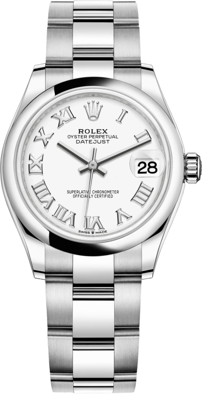 Rolex,Datejust 31 31mm,31mm,Stainless Steel,White,Automatic,Day,55hours,278240,278240-0003