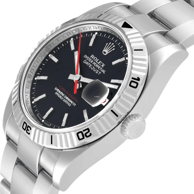 Rolex,Datejust 36 36mm,36mm,Stainless Steel,White Gold,Black,Automatic,Day,48hours,116264,116264-0003