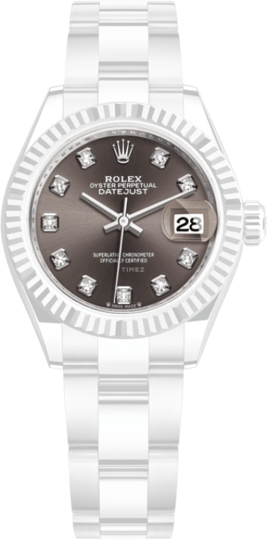 Rolex,Lady-Datejust 28mm,28mm,White Gold,Oystersteel,Grey,Automatic,Day,55hours,279174,279174-0016