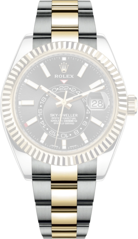 Rolex,Sky-Dweller 42mm,42mm,Yellow Gold,Stainless Steel,Black,Automatic,Annual Calendar,Month,Date,326933,326933-0002