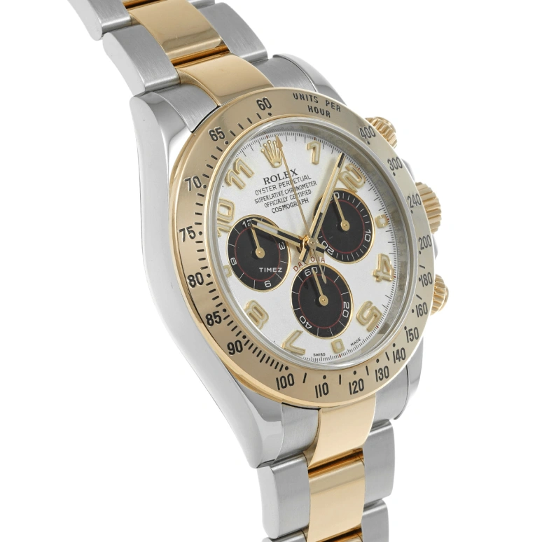 Rolex,Daytona 40mm,40mm,Stainless Steel,Yellow Gold,White,Black,Automatic,Chronograph,72hours,116523 Ivory
