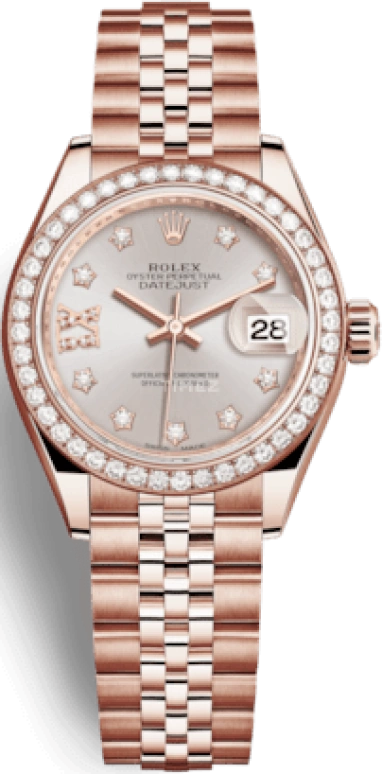 Rolex,Lady-Datejust 28mm,28mm,Rose Gold,Pink,Automatic,Day,55hours,279135RBR,279135RBR-0004