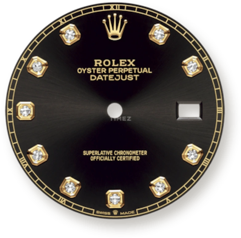 Rolex,Datejust 41 41mm,41mm,Yellow Gold,Stainless Steel,Black,Automatic,Day,70hours,126303,126303-0005