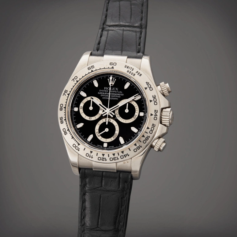 Rolex,Daytona 40mm,40mm,White Gold,Black,Automatic,Chronograph,72hours,116519