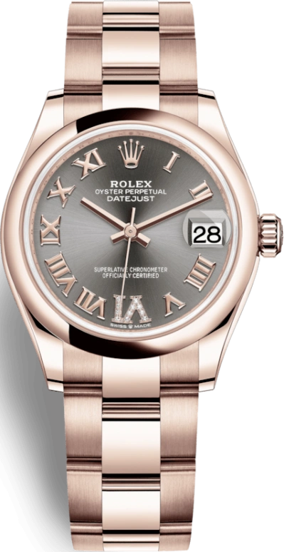 Rolex,Datejust 31 31mm,31mm,Rose Gold,Grey,Automatic,Day,55hours,278245,278245-0031
